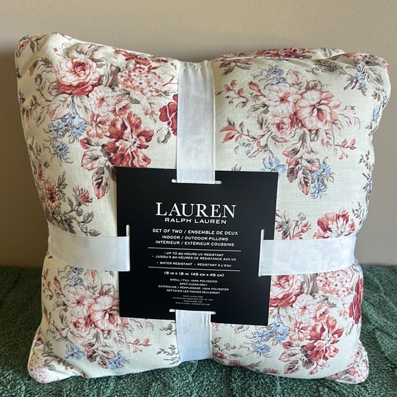 Lauren Ralph Lauren Other - Lauren Ralph Lauren Floral Indoor Outdoor Pillows Ivory Red Green NEW!